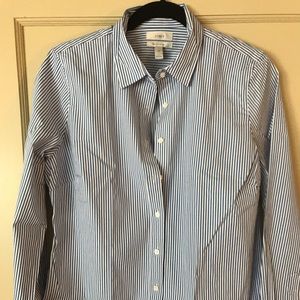 NWT J Crew striped stretch perfect fit button up